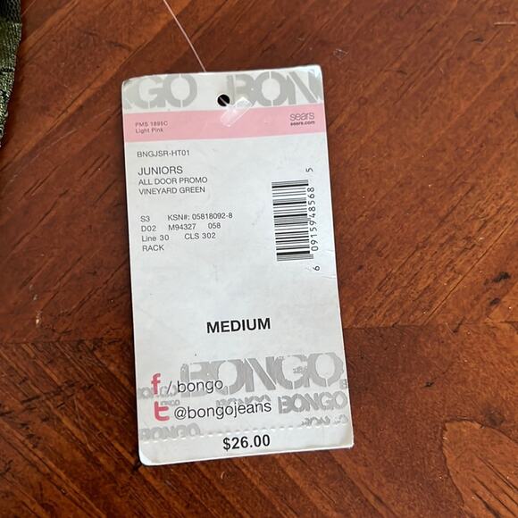 Bongo Juniors Size M Olive Green Sleeveless Knit & Lace Blouse NWT - Picture 6 of 11